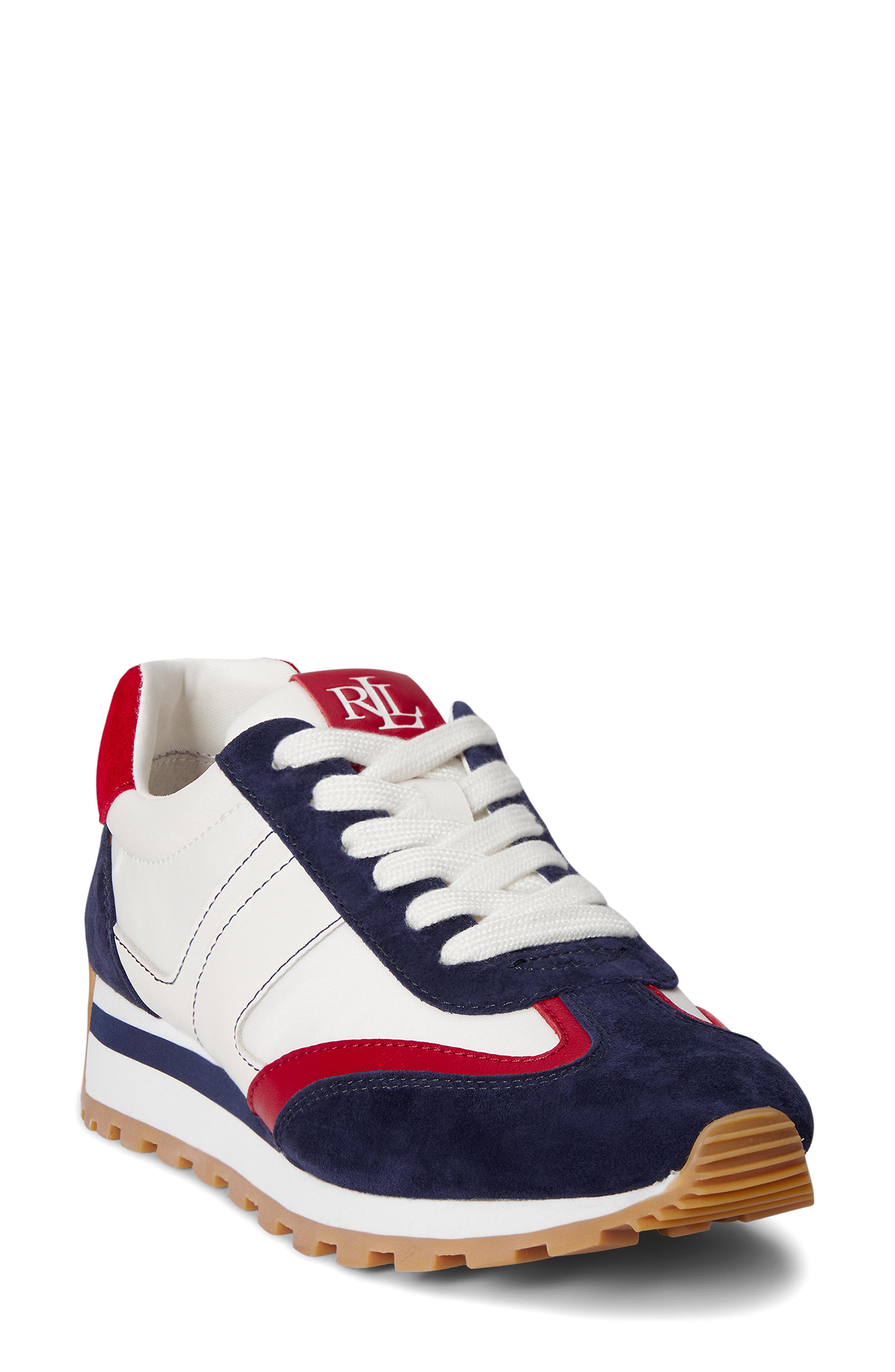 Ralph Lauren Dani Sneaker, Main, color, Festive Red/ White/ Navy