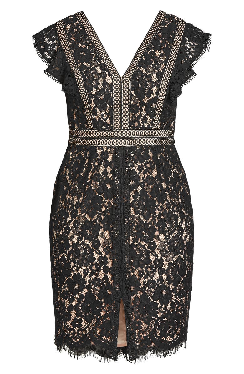 City Chic Sweet Julia Sleeveless Lace Dress, Alternate, color, 