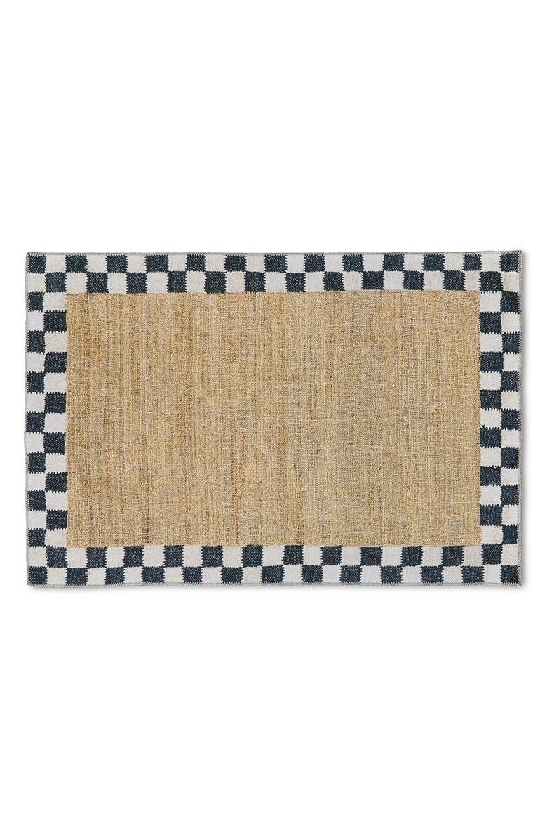MACKENZIE CHILDS Naturals Check Washable Rug, Main, color, Beige