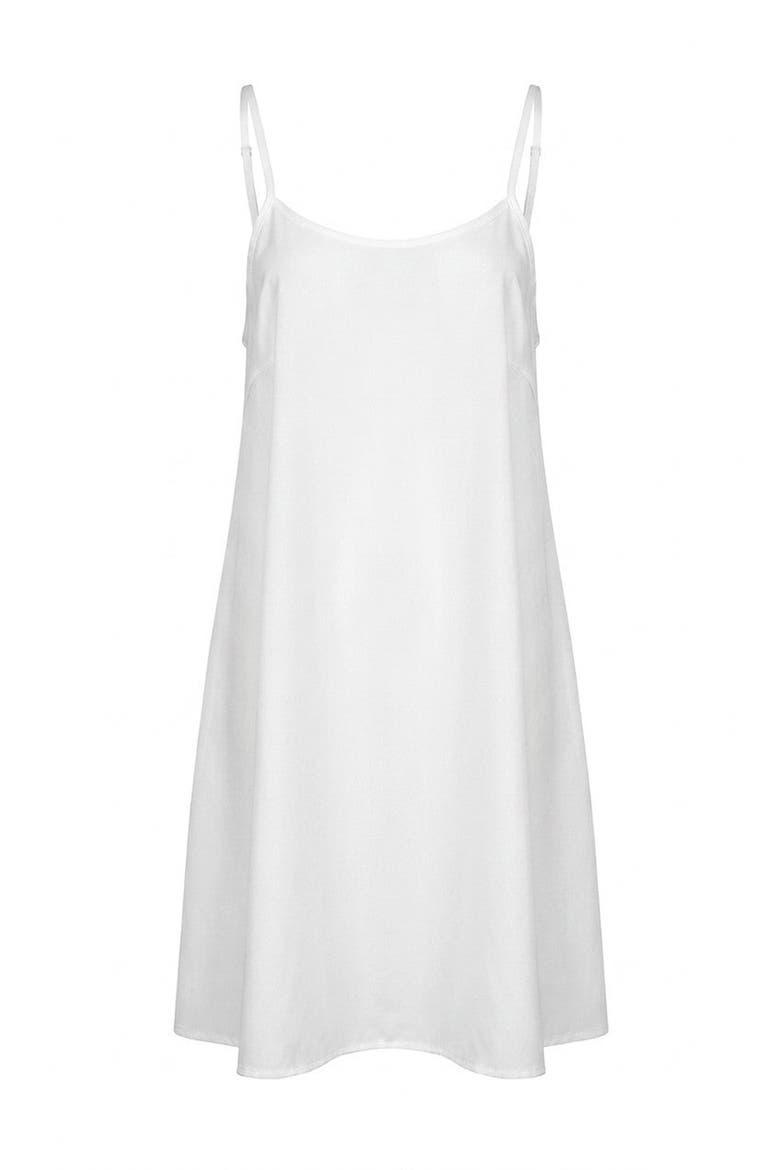 Sleeveless High Neck Lace Overlay Dress, Alternate, color, White