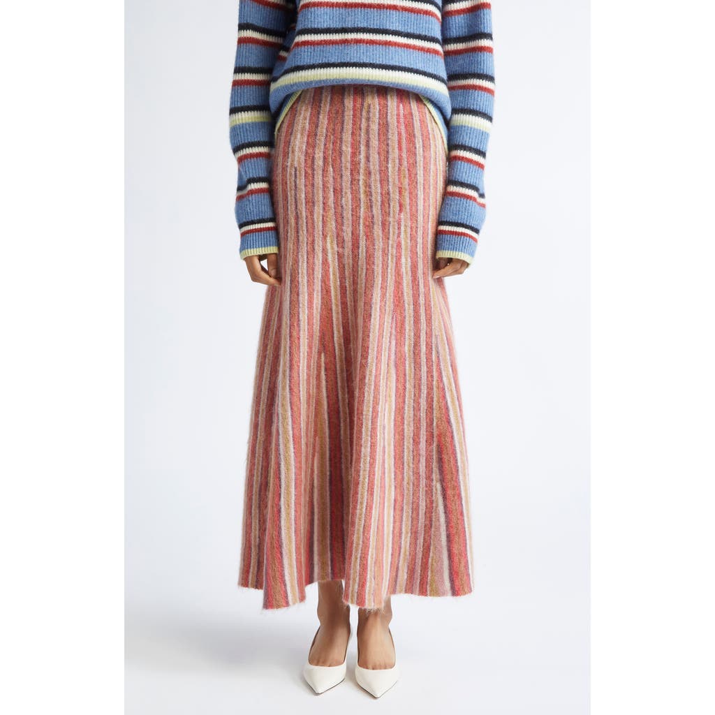 Zankov Zander Stripe Mohair & Alpaca Blend Sweater Skirt In Multi