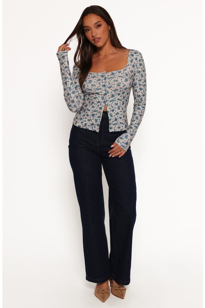 Keanu Floral Long Sleeve, Alternate, color, BLUE FLORAL