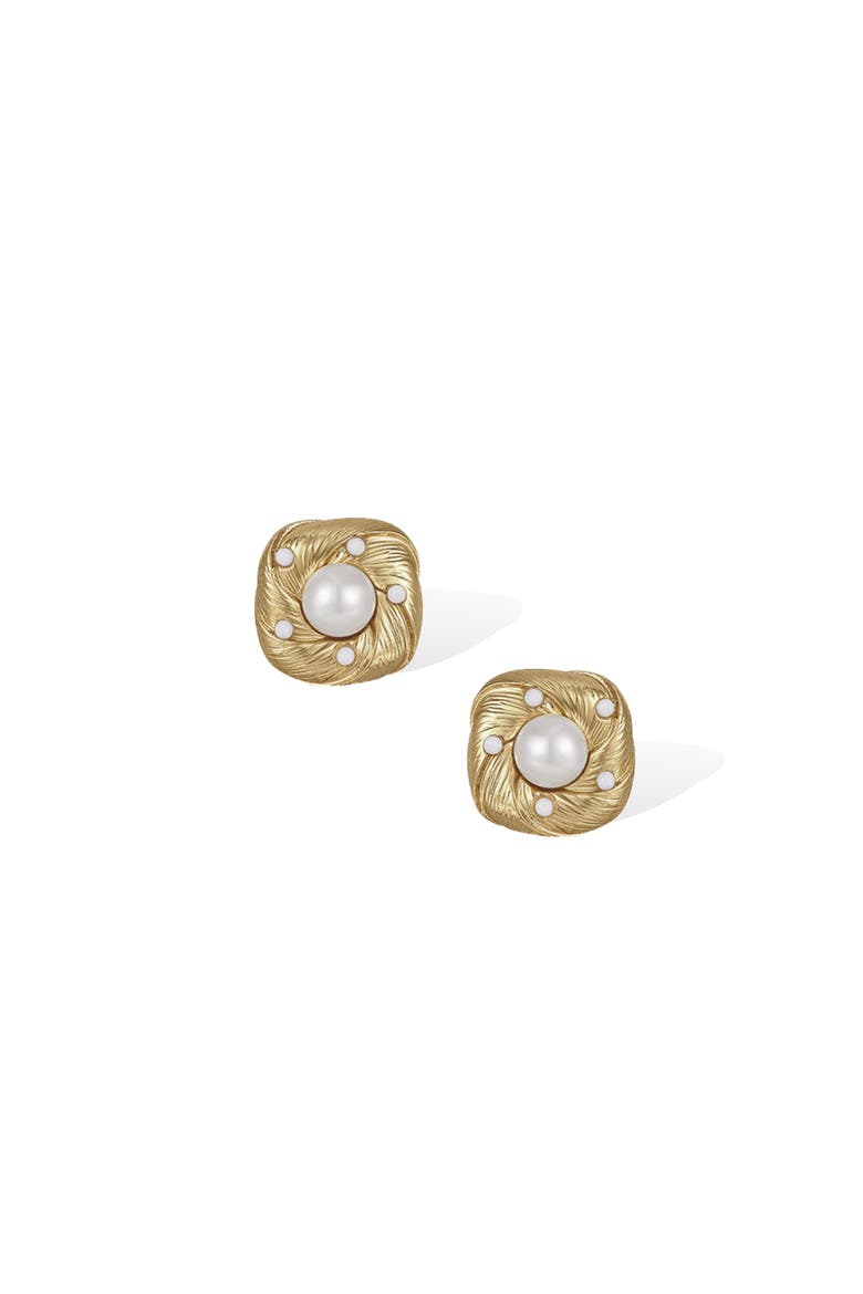 Canary Ear Stud, Main, color, Gold & White