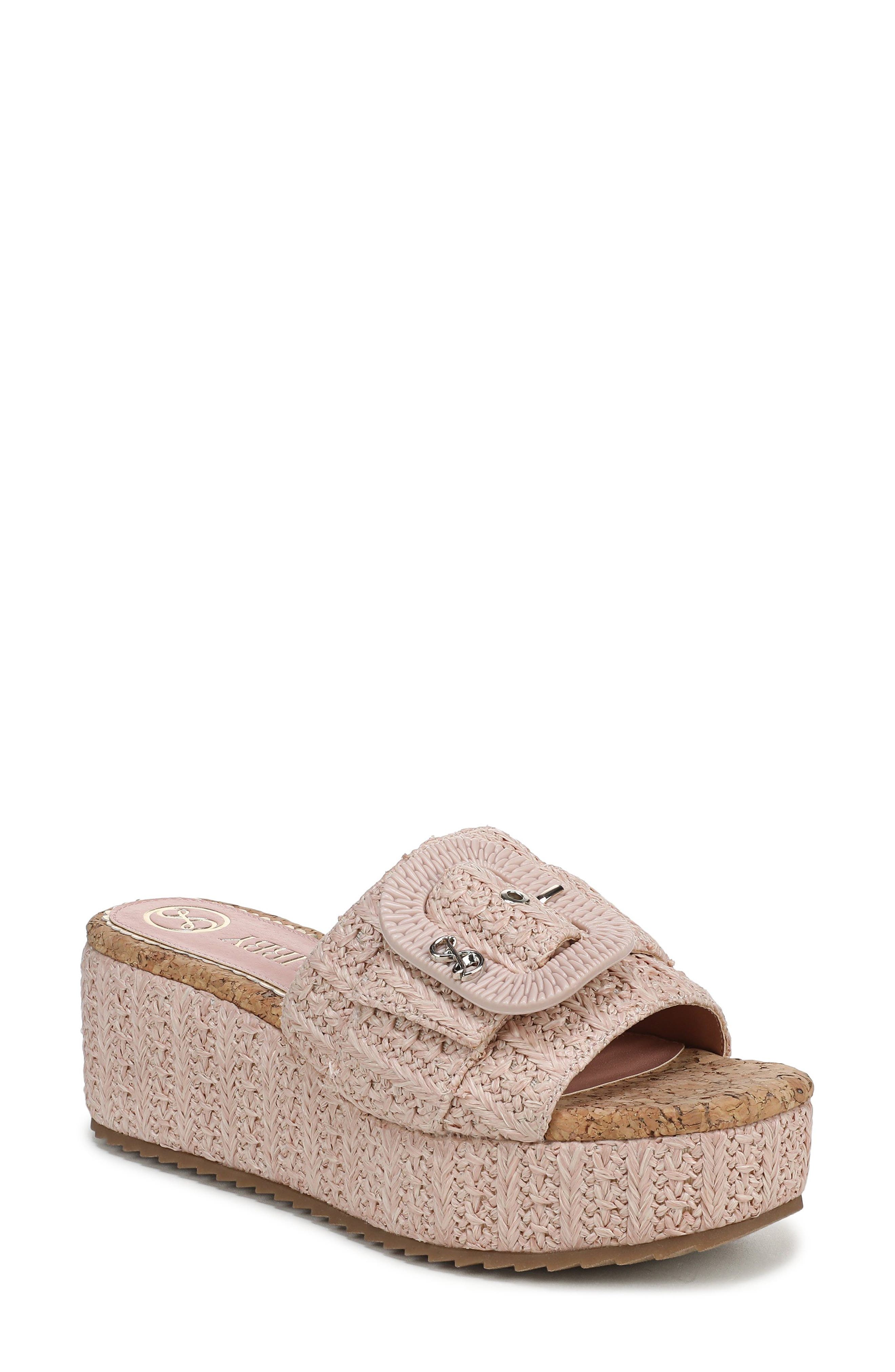 Sam & Libby Crysta Platform Slide Sandal In Light Mauve Mist
