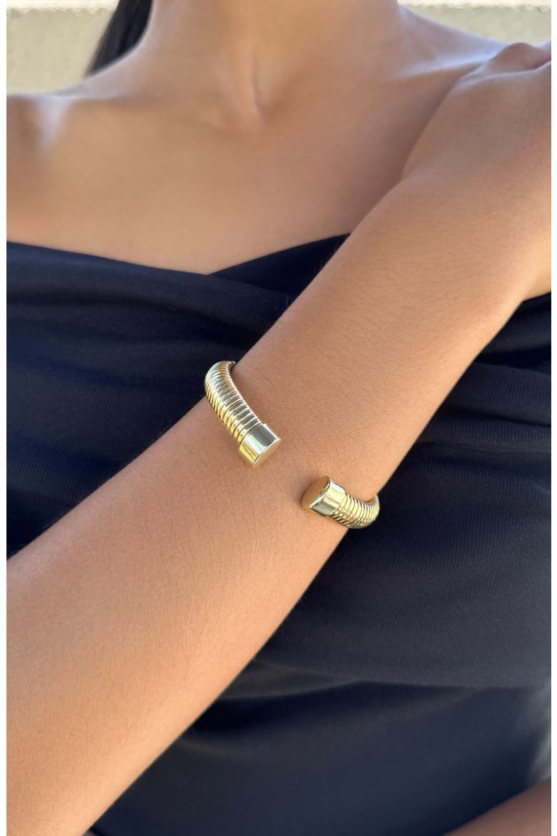 Omega Coil Cuff Bracelet, Alternate, color, GOLD