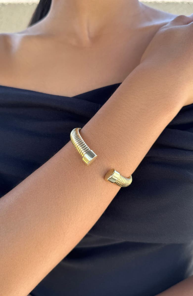 Adornia Omega Coil Cuff Bracelet, Alternate, color, Gold