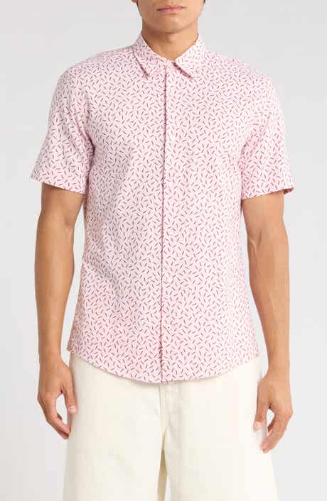 BOSS Roan Geo Print Short Sleeve Button-Up Shirt