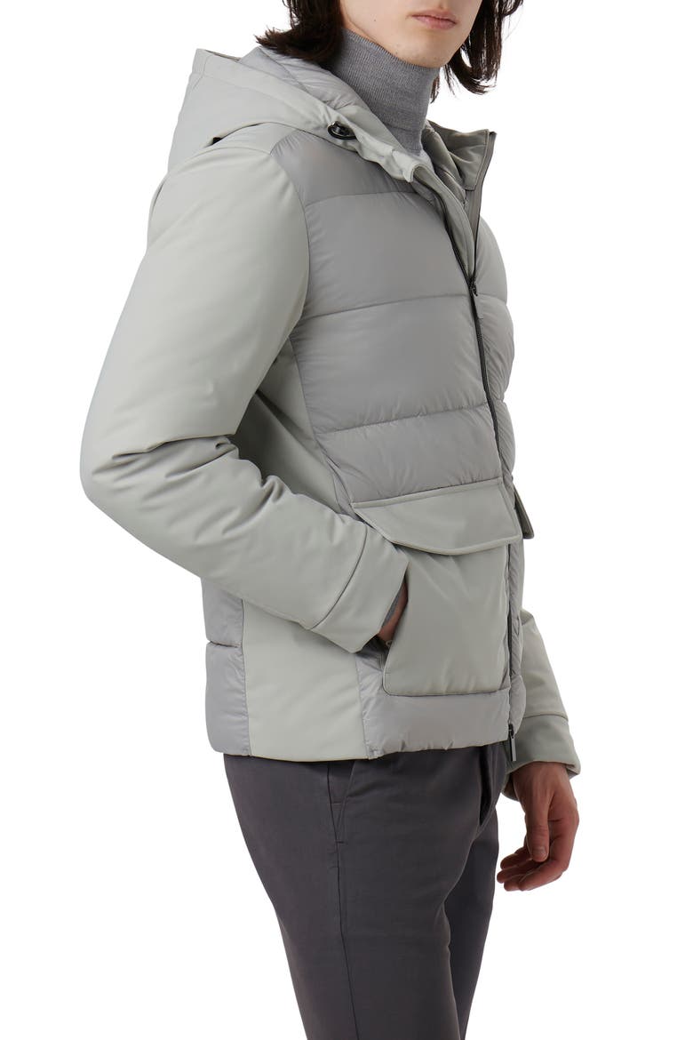Water Resistant Hooded Puffer Jacket, Alternate, color, CEMENT