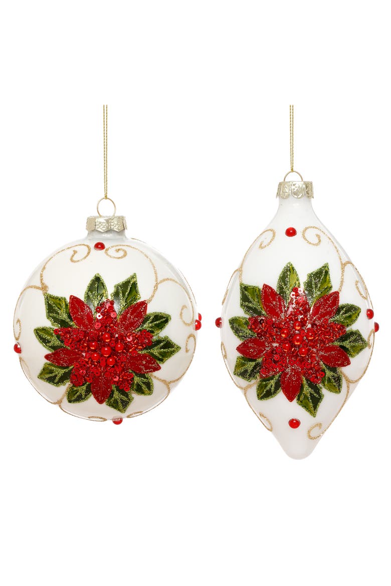Poinsettia Ornament, Box of 6, Main, color, Red
