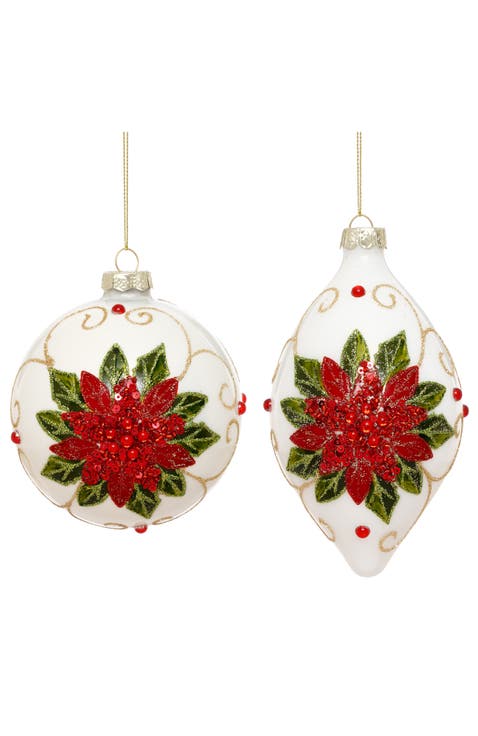 Poinsettia Ornament, Box of 6