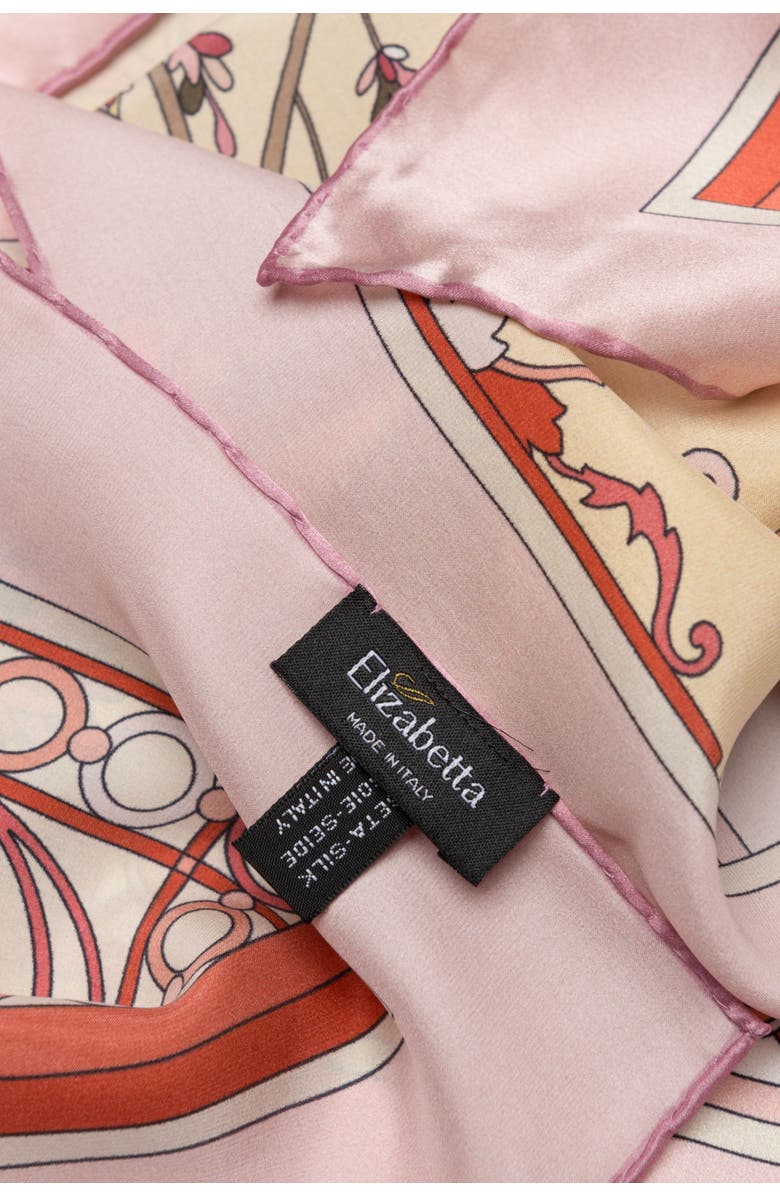 Elizabetta Garden of Dreams - Hand Rolled Silk Foulard for Women, Alternate, color, Pink