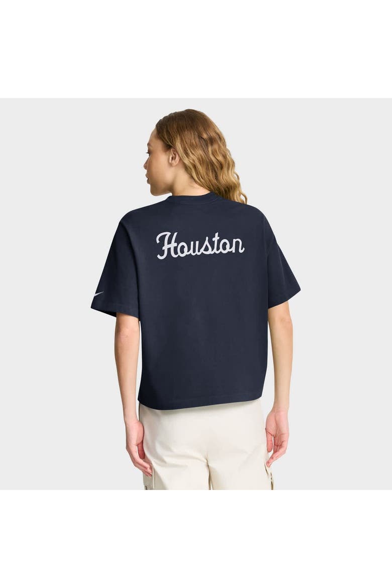 Women's Nike Navy Houston Texans Rewind Pocket Boxy T-Shirt, Alternate, color, Navy