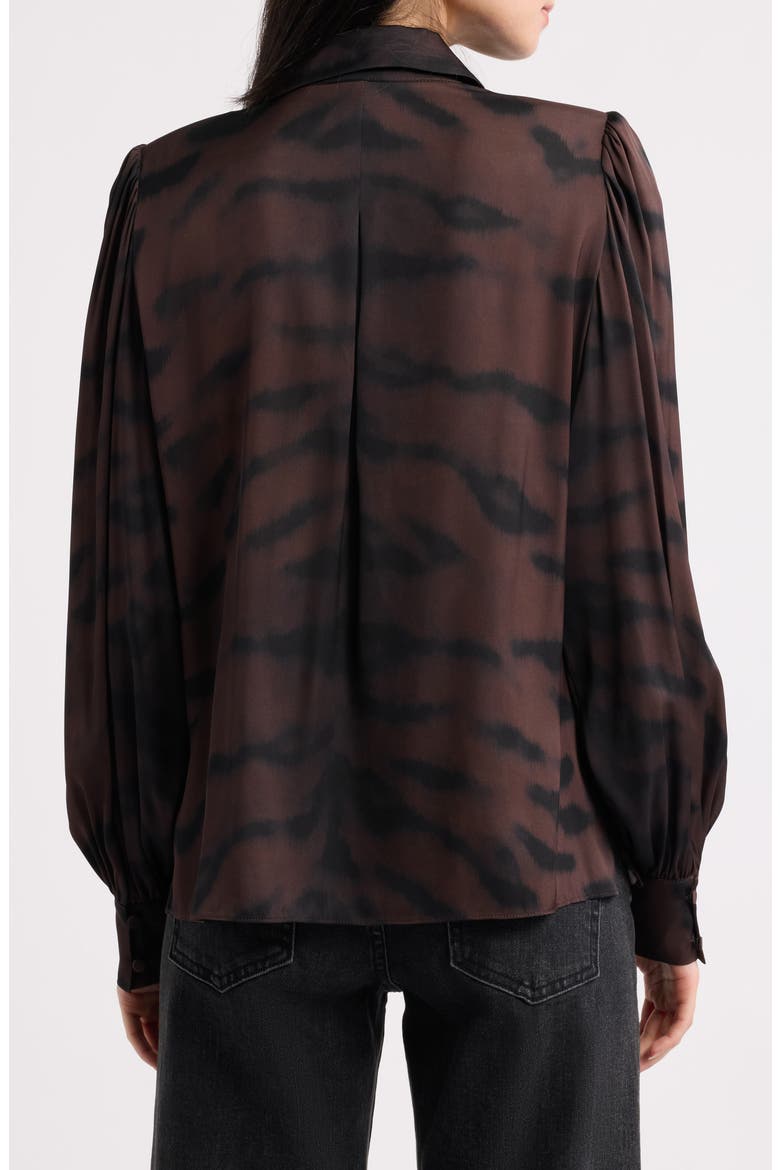 Davis Tie Dye Print Stretch Silk Georgette Button-Up Shirt, Alternate, color, BRIAR MULTI