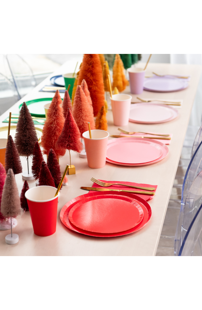 Jollity & Co Solid Color Dinner Plates, Alternate, color, Cherry