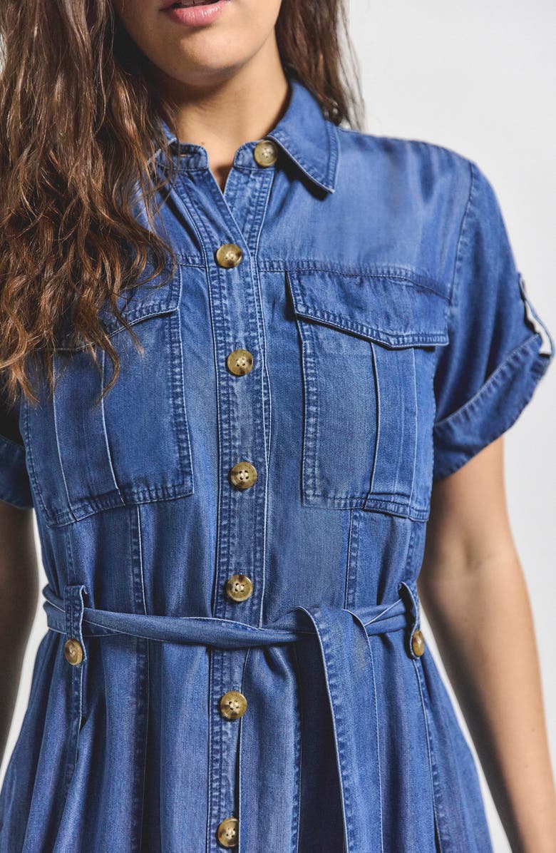 Derek Lam 10 Crosby Gaelle Short Sleeve Belted Utility Shirtdress, Alternate, color, Murray