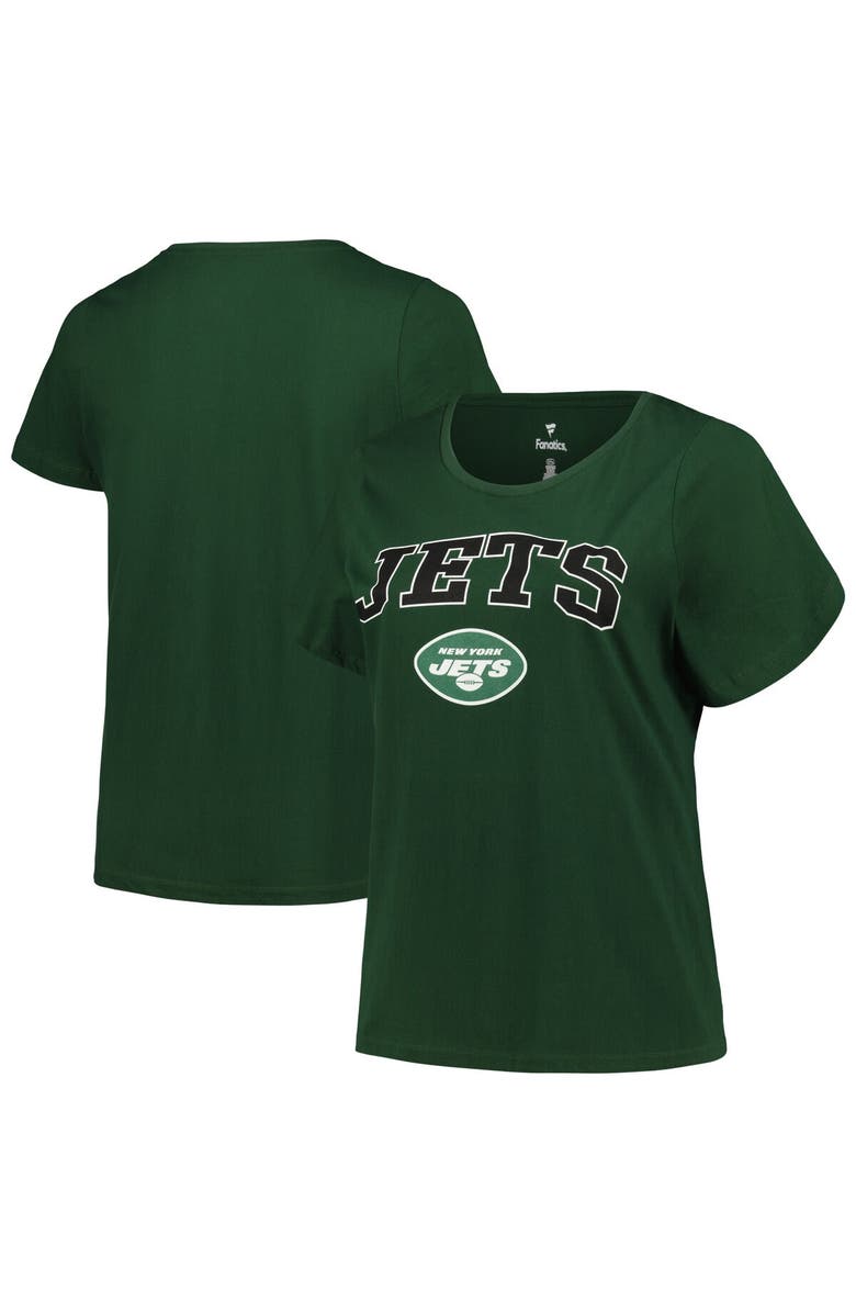 FANATICS Women's Fanatics Branded Green New York Jets Plus Size Arch Over Logo T-Shirt, Main, color,