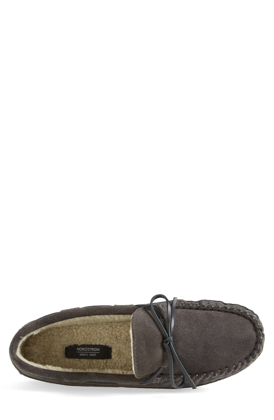 'Potomac' Moccasin Slipper, Alternate, color, CHARCOAL