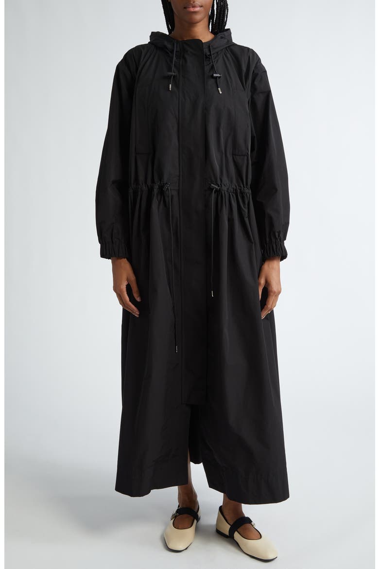 Annie Hooded Longline Jacket, Main, color, BLACK