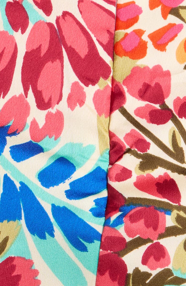 SUGARLIPS Floral Magic Moment Satin Halter Jumpsuit, Alternate, color, Blue-Pink