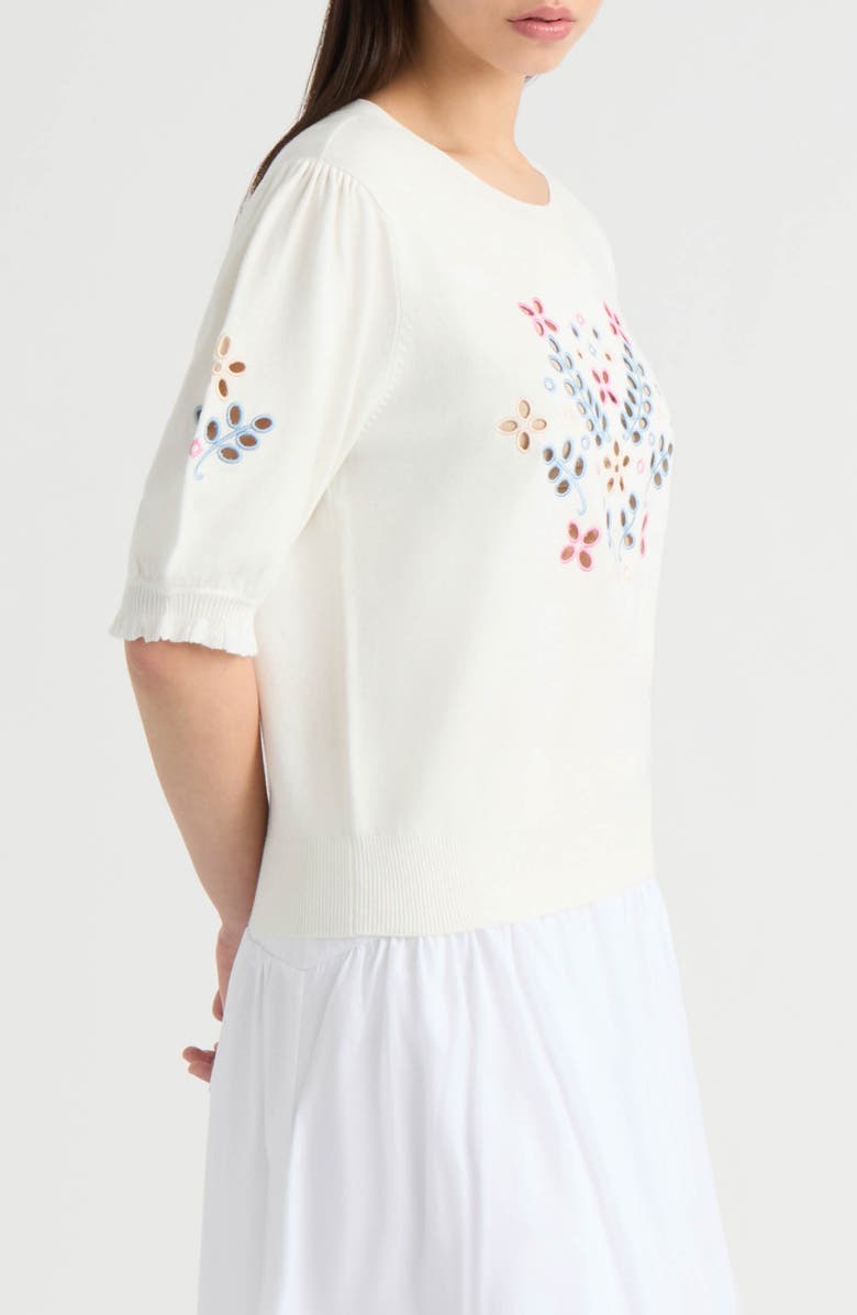 NVLT Eyelet Embroidered Sweater, Alternate, color, Marshmallow