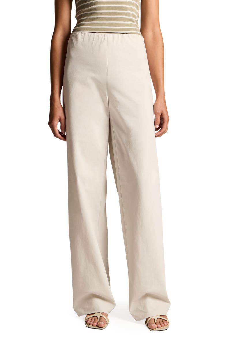 Colette High Waist Cotton Twill Bias Pants, Main, color, OYSTER