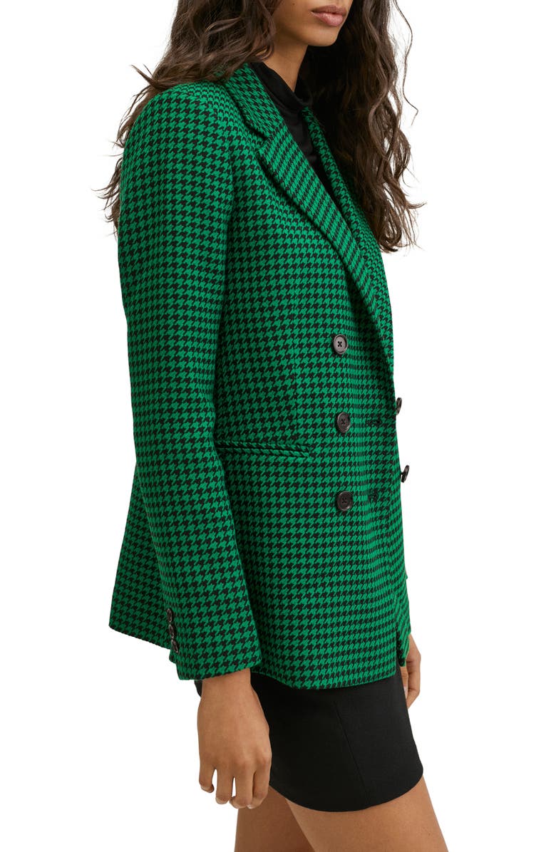 MANGO Houndstooth Double Breasted Blazer, Alternate, color, 