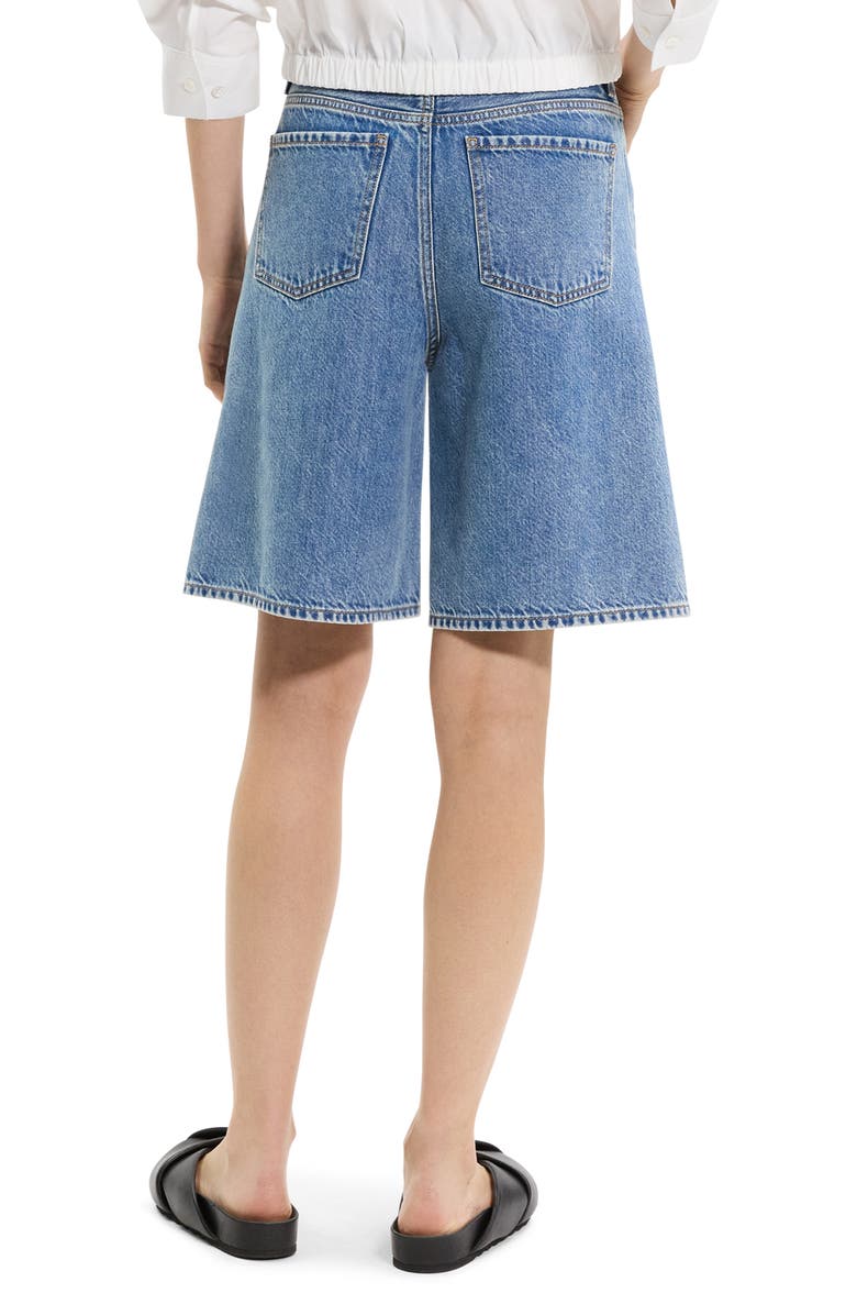 Theory Relaxed Fit High Waist Denim Bermuda Shorts, Alternate, color, 