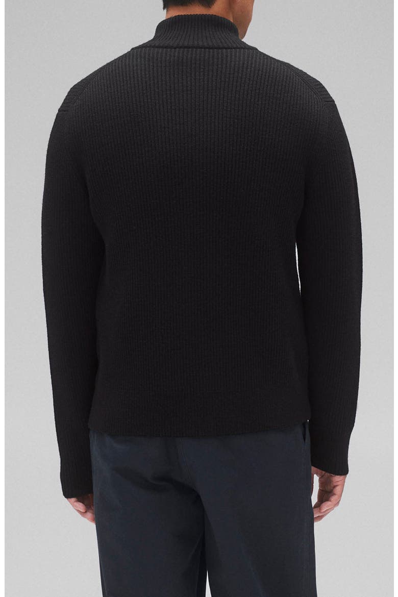Vinnie Rib Merino Wool Track Jacket, Alternate, color, BLACK