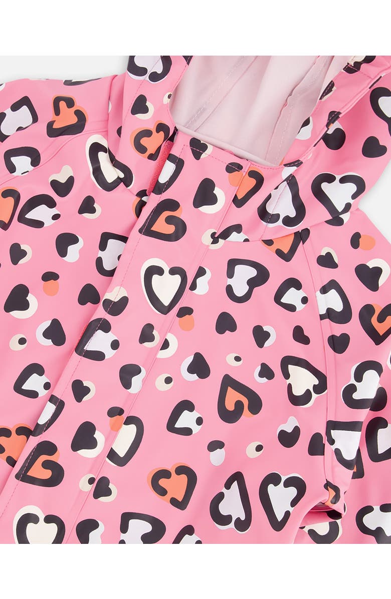 Deux par Deux Rain One-Piece Heart in Polyurethane, Alternate, color, Pink Heart Print