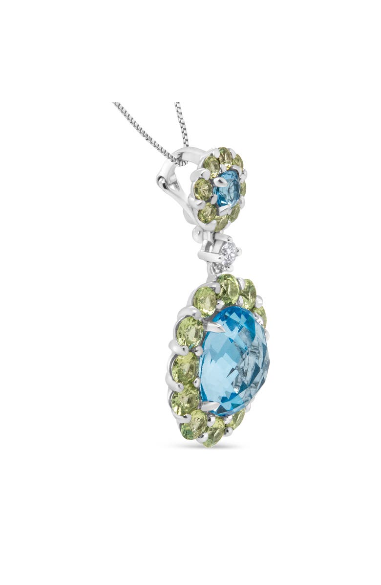 Haus of Brilliance 18k Gold Diamond Accent Topaz Peridot Halo Pendant Necklace, Alternate, color, White