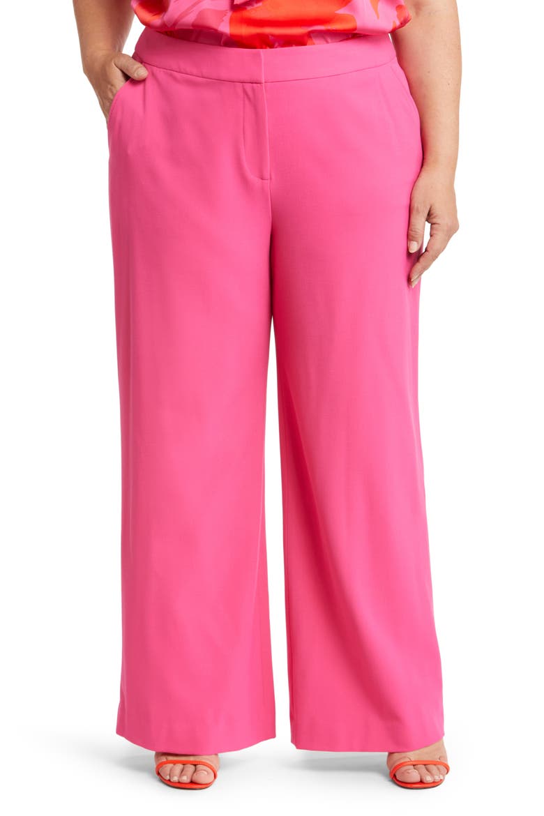 High Waist Wide Leg Pants, Main, color, HOT PINK