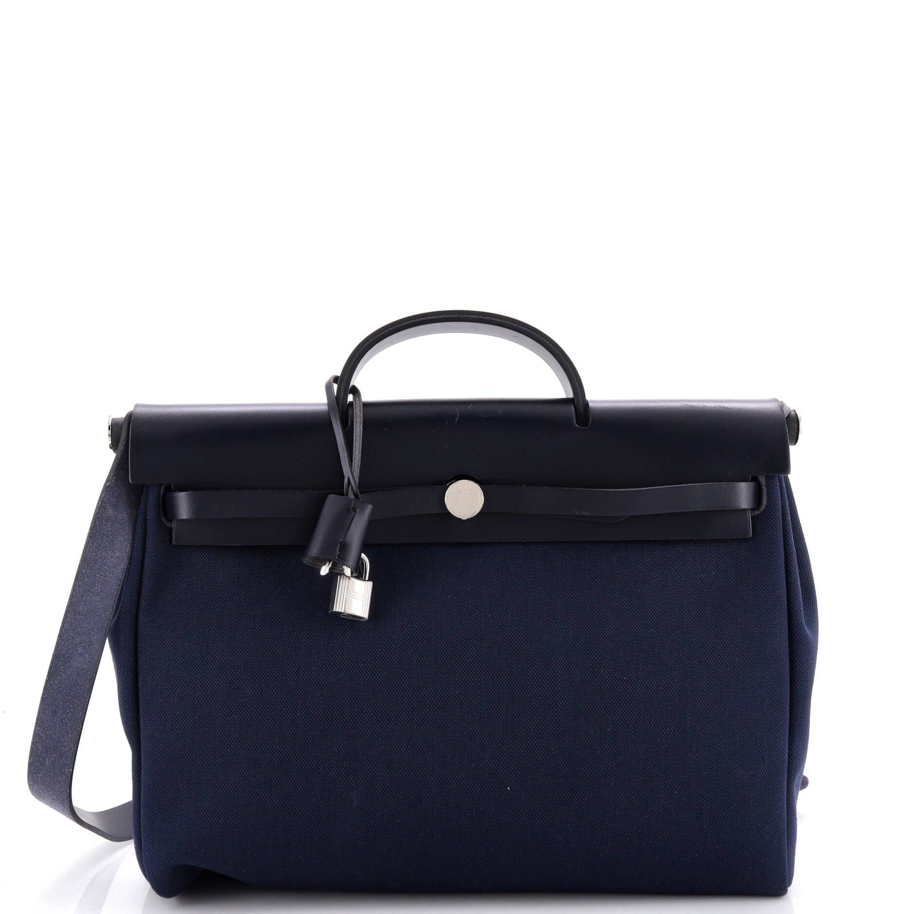 Herbag Zip Leather and Toile 39, Main, color, Blue