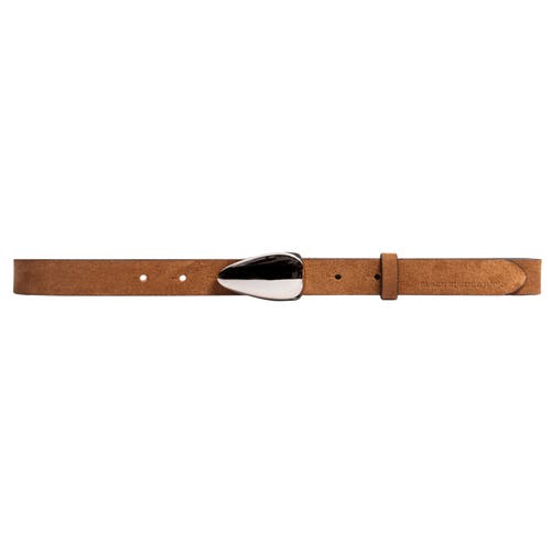 Black Suede Studio Bean Belt In Tobacco