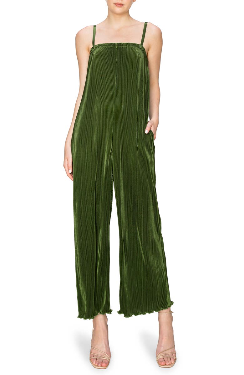 MELLODAY Plissé Jumpsuit, Main, color, 