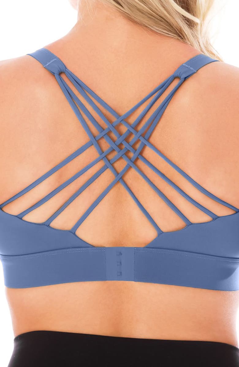 LOVE AND FIT Strappy Nursing Sports Bra, Alternate, color, Slate Blue