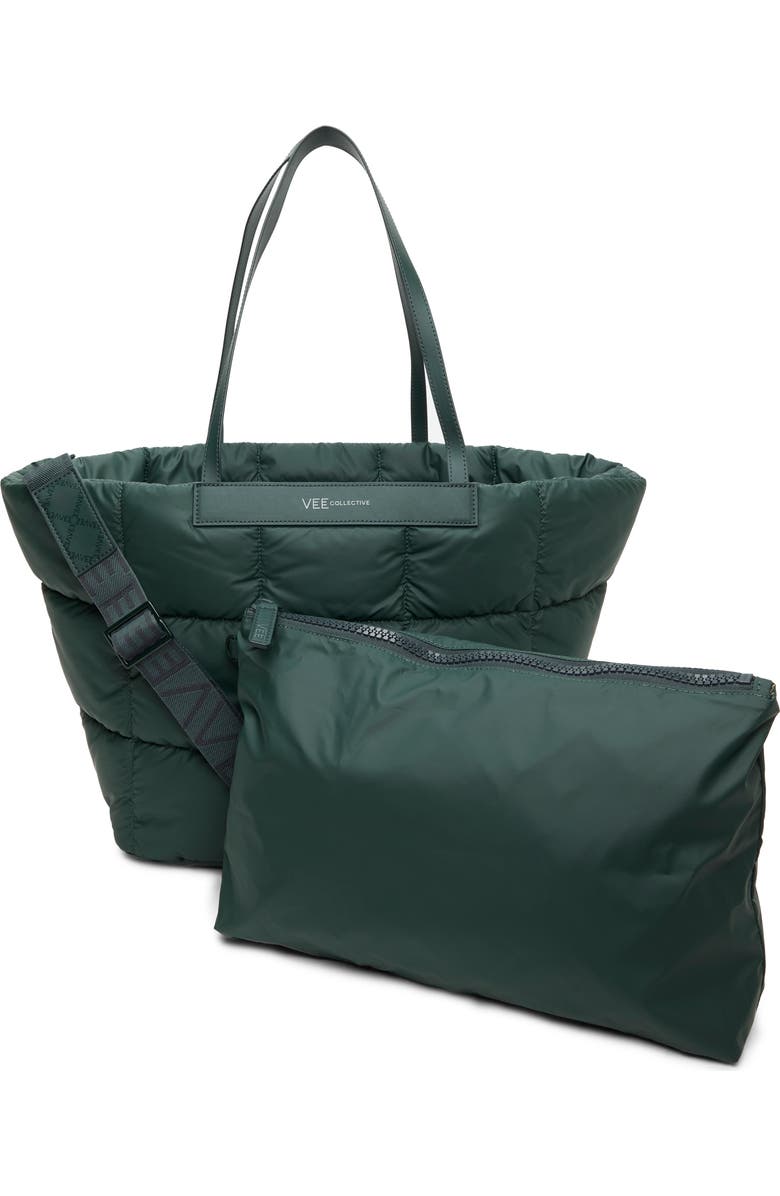 VeeCollective Porter Basque Quilted Recycled Nylon Tote, Alternate, color, Bottle Green