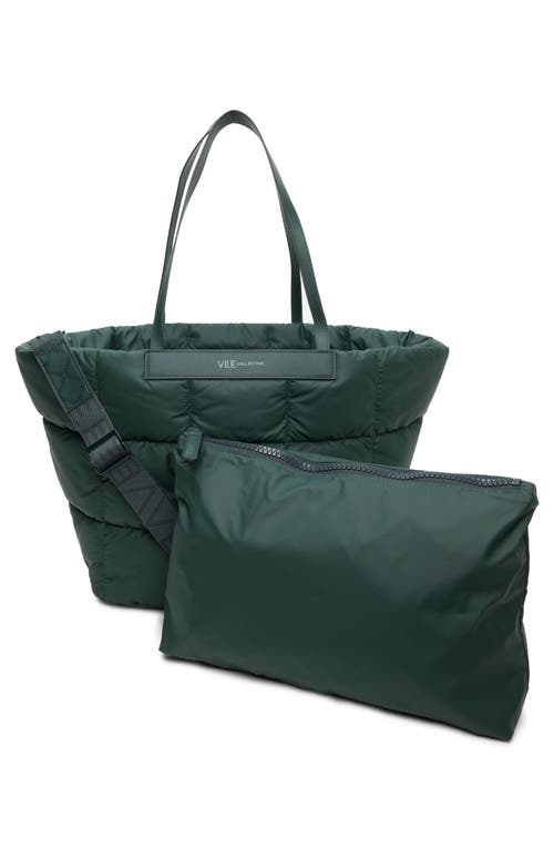 Veecollective Porter Basque Quilted Recycled Nylon Tote In Green