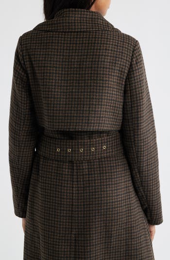 BCBGMAXAZRIA Houndstooth Double Face Belted Coat | Nordstrom