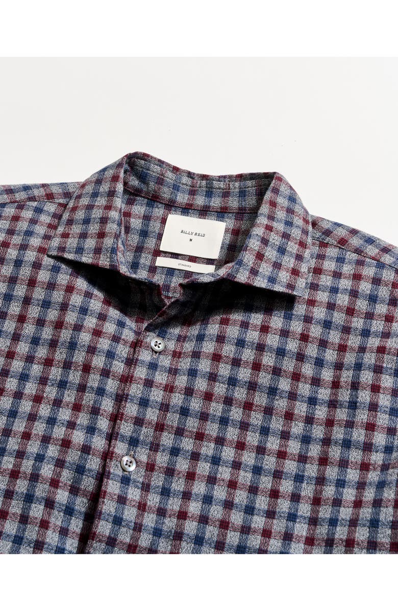 Billy Reid Mélange Plaid Cotton Button-Up Shirt, Alternate, color, Navy Multi