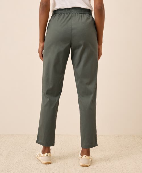Pact Organic Cotton Daily Twill Drawstring Pant In Green