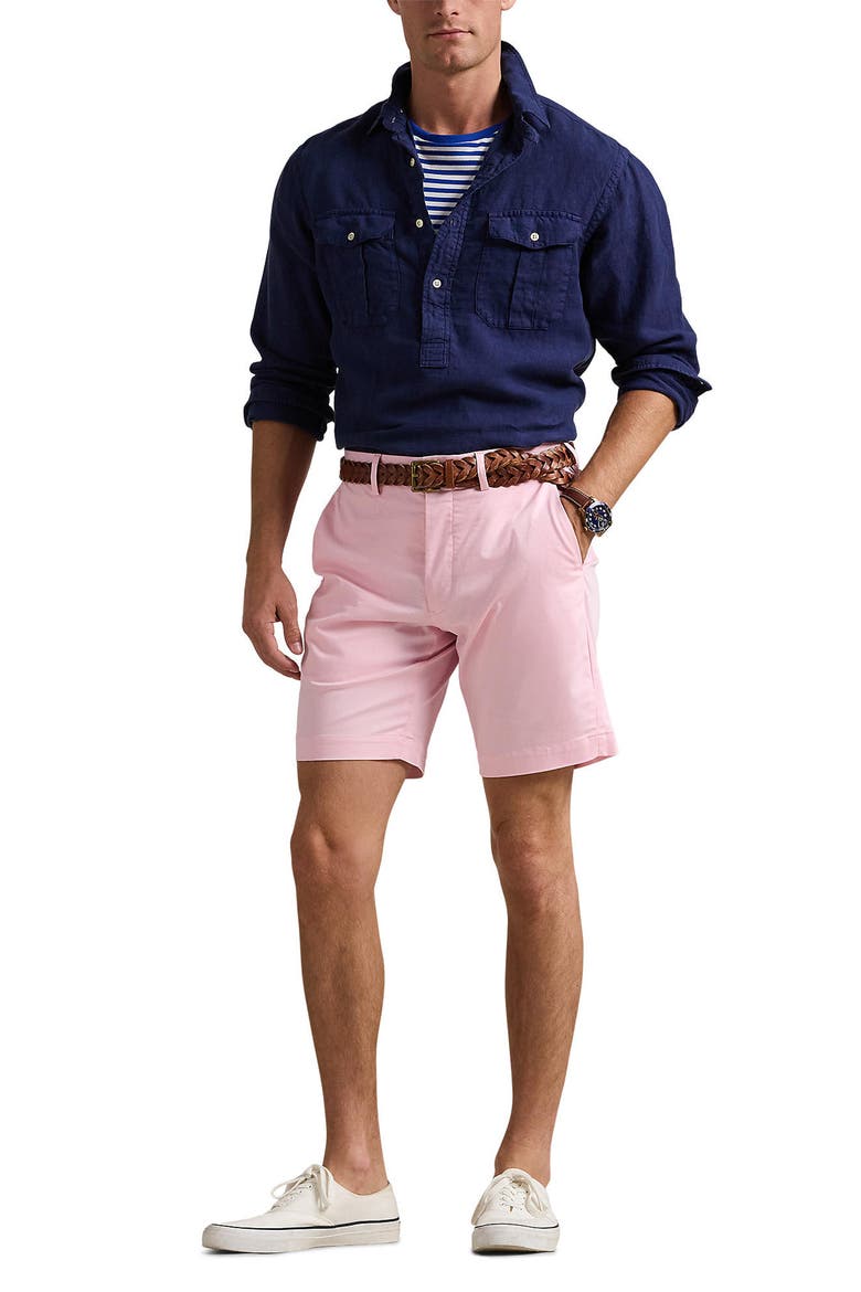 Stretch Cotton Golf Shorts, Alternate, color, BATH PINK