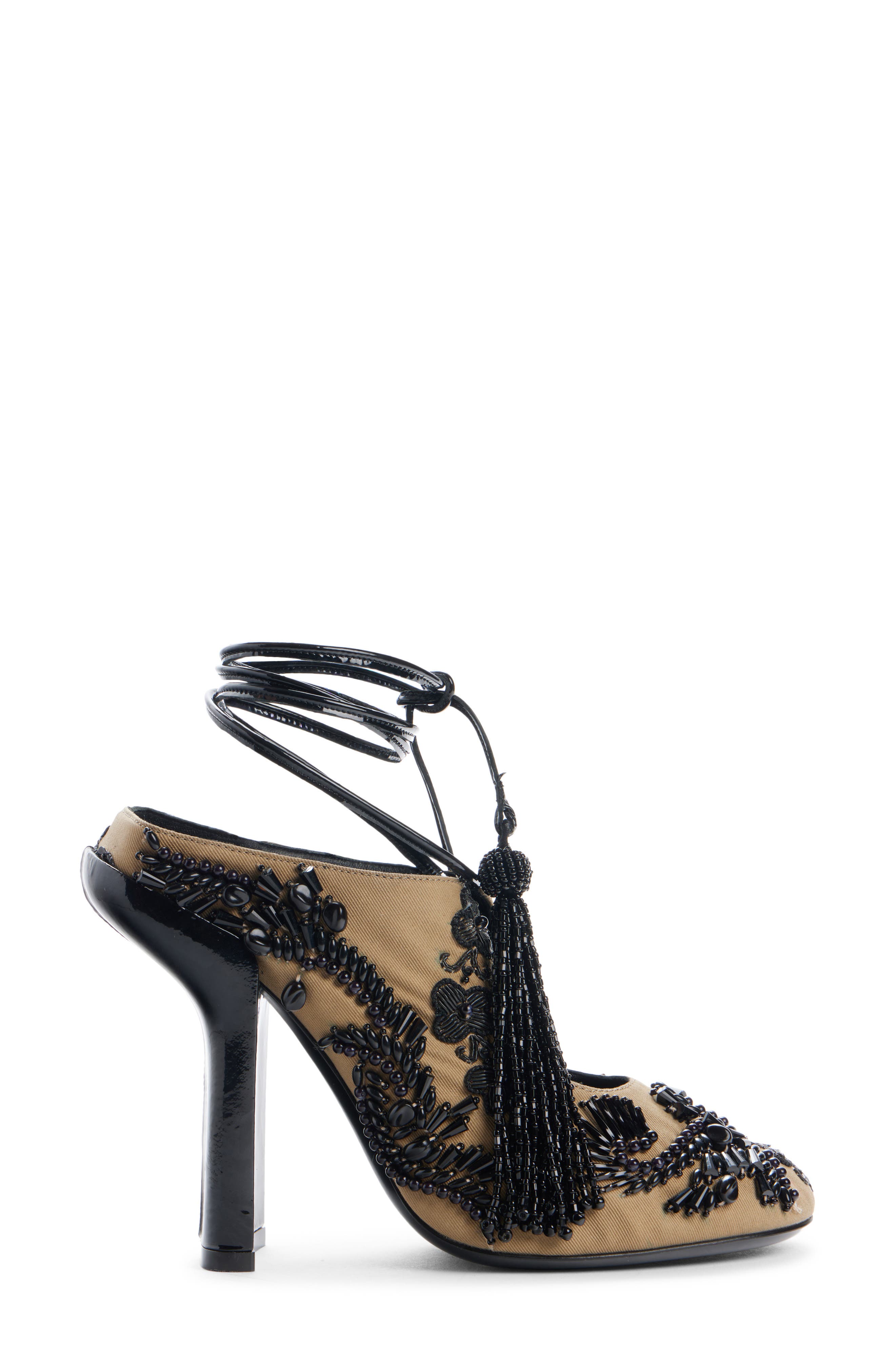 Dries Van Noten 100MM EMBELLISHED MULE, Alternate, color, Camel