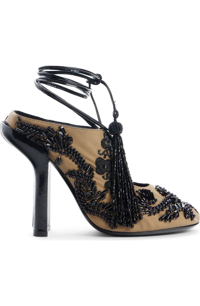 Dries Van Noten 100MM EMBELLISHED MULE, Alternate, color, Camel