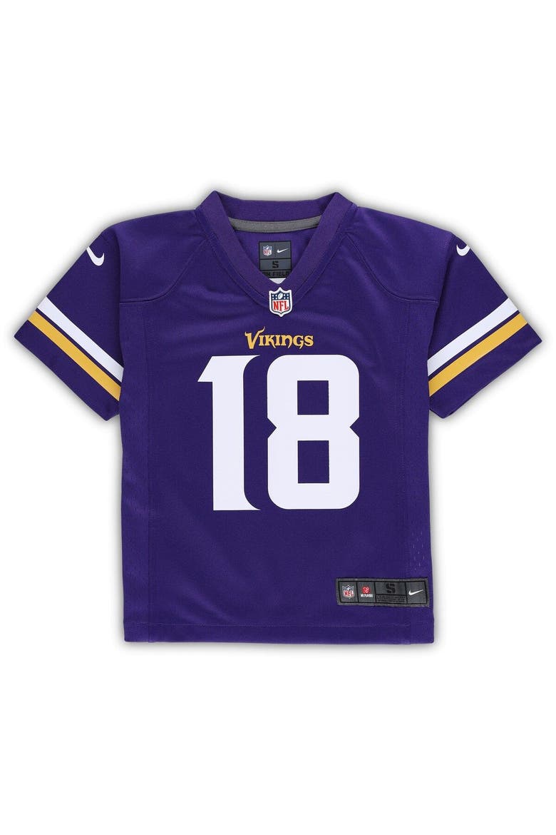 Preschool Nike Justin Jefferson Purple Minnesota Vikings Game Jersey, Alternate, color, Purple