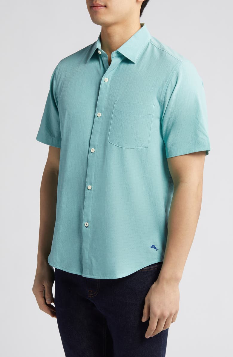 Tommy Bahama Bahama Coast Sandy Point Solid IslandZone<sup>®</sup> Short Sleeve Button-Up Shirt, Alternate, color, 