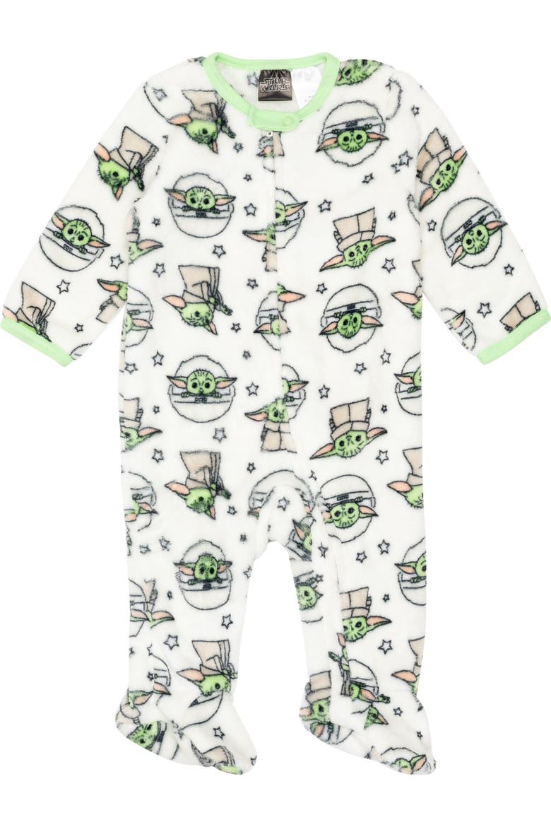 The Mandalorian Grogu Fleece Footed Sleep N Play, Main, color, Grogu White