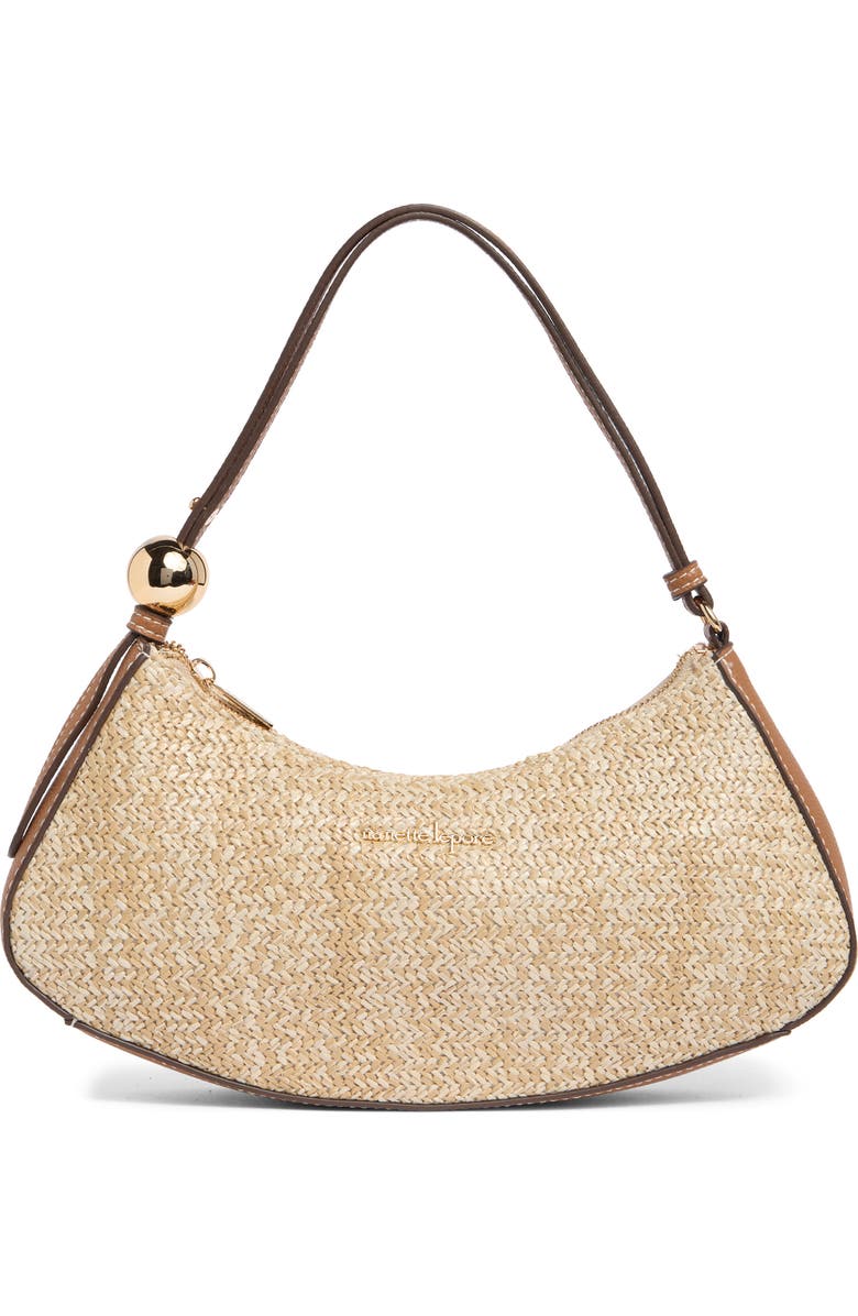 Nanette Lepore Straw Shoulder Bag, Main, color, Natural Straw-Hazelnut