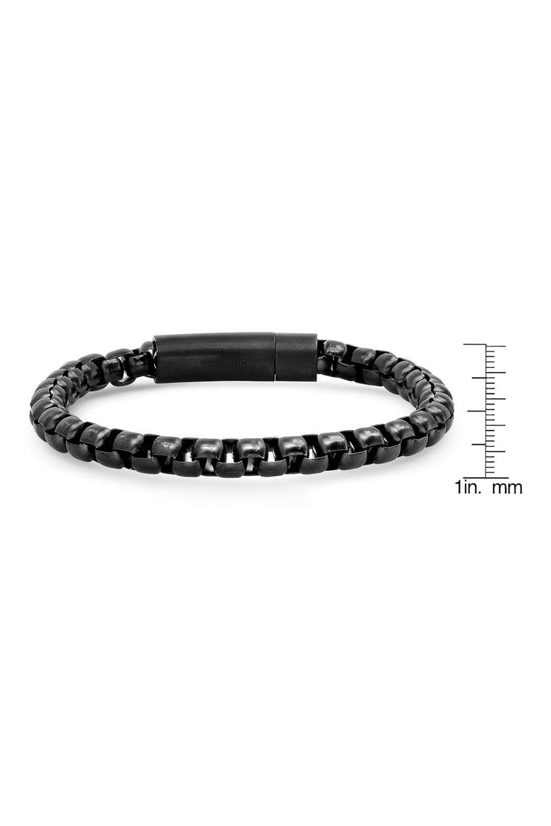 Black Stainless Steel Linked Bracelet, Alternate, color, BLACK