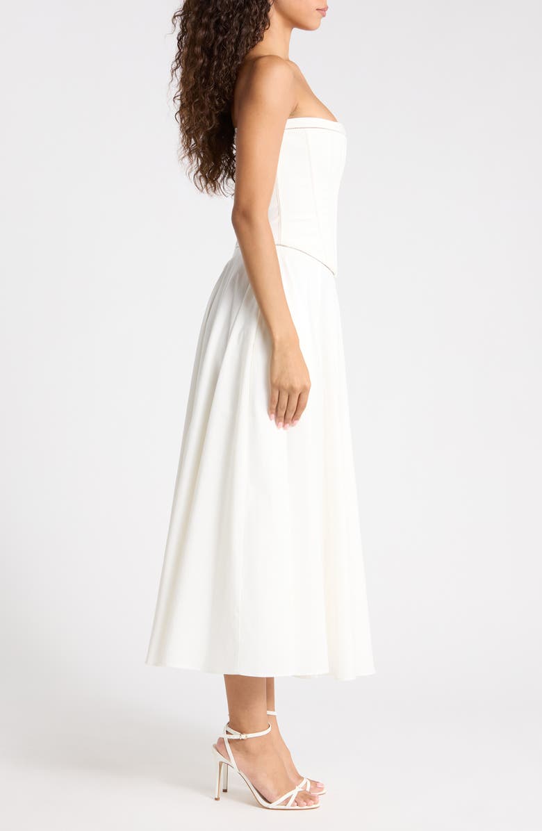 HOUSE OF CB Gina Strapless Corset Stretch Cotton Dress, Alternate, color, White
