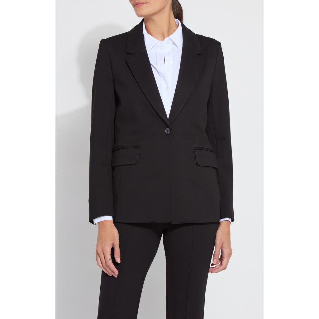 'Lyssentials One-Button Ponte Blazer in Black  product